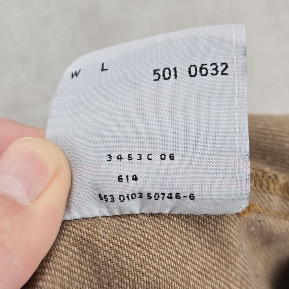 VTG Levis 501 Jeans Mens 28x27 Brown Button Fly Straight Leg USA Tag 30x30 Y2K - Picture 6 of 14